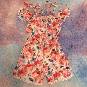 Toddler girls cute floral romper 4T